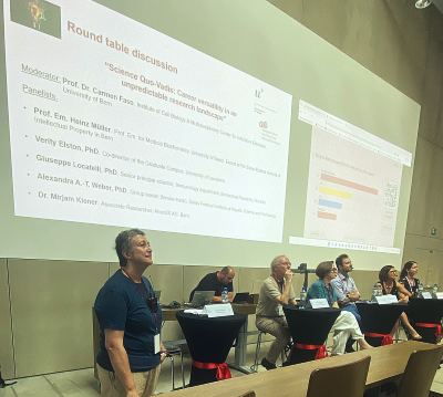 Prof. Faso and the panelist who took part in a discussion about career paths and Academia